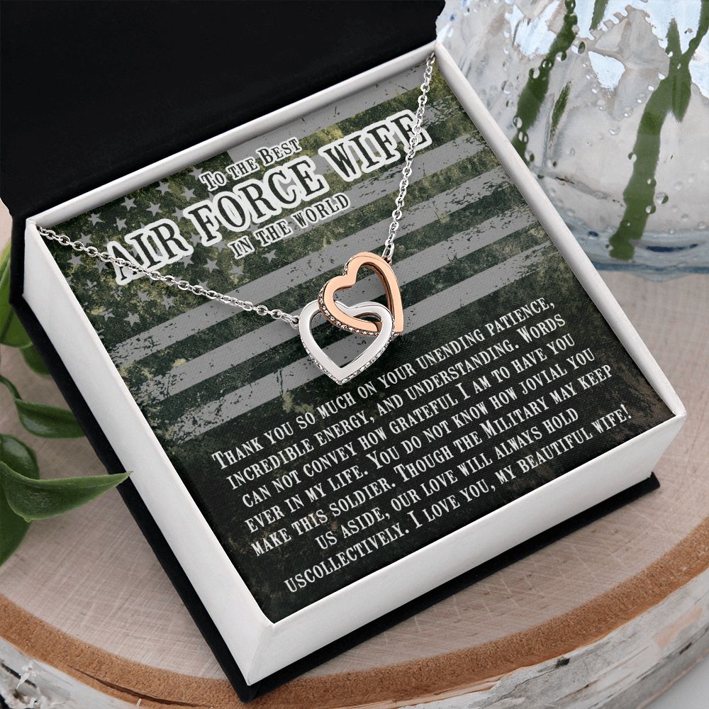 To My Airforce Wife | You are my everything, my love, my life - Interlocking Hearts Necklace