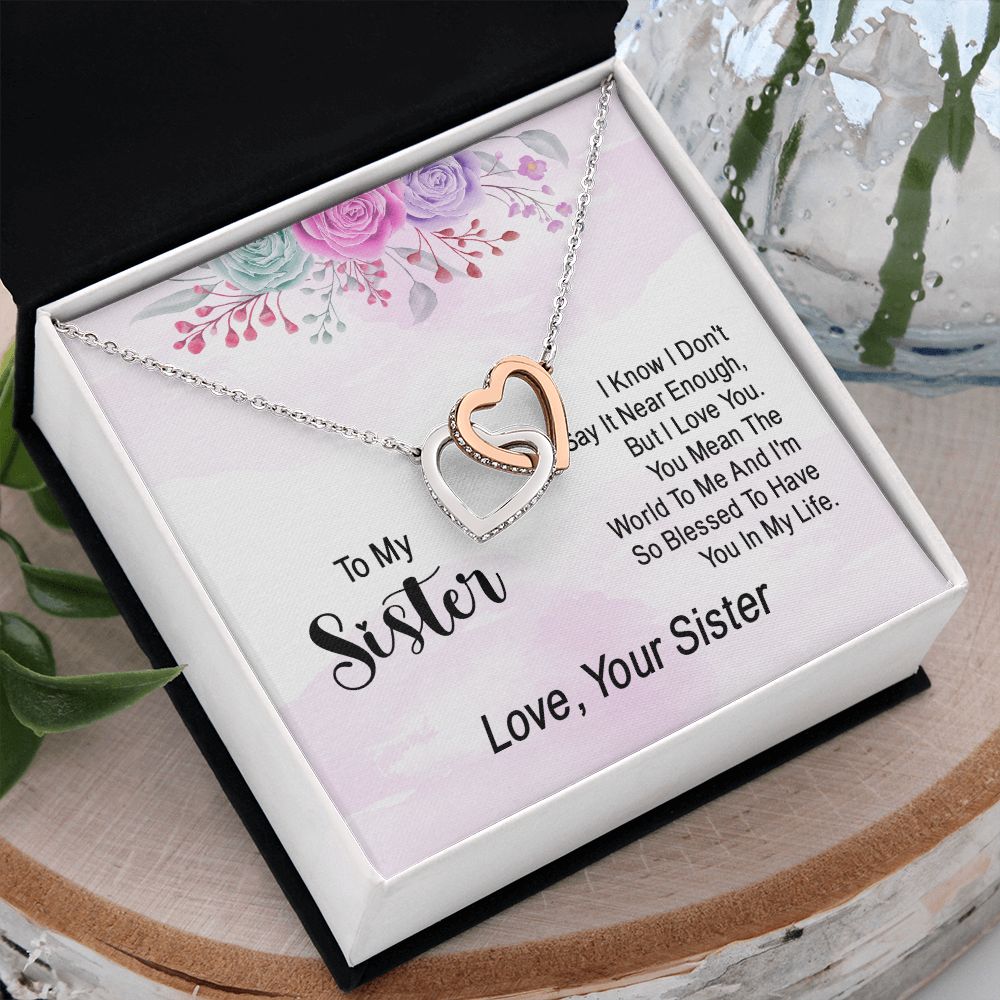 To My Sister | Expressing Gratitude to a Loved One - Interlocking Hearts Necklace