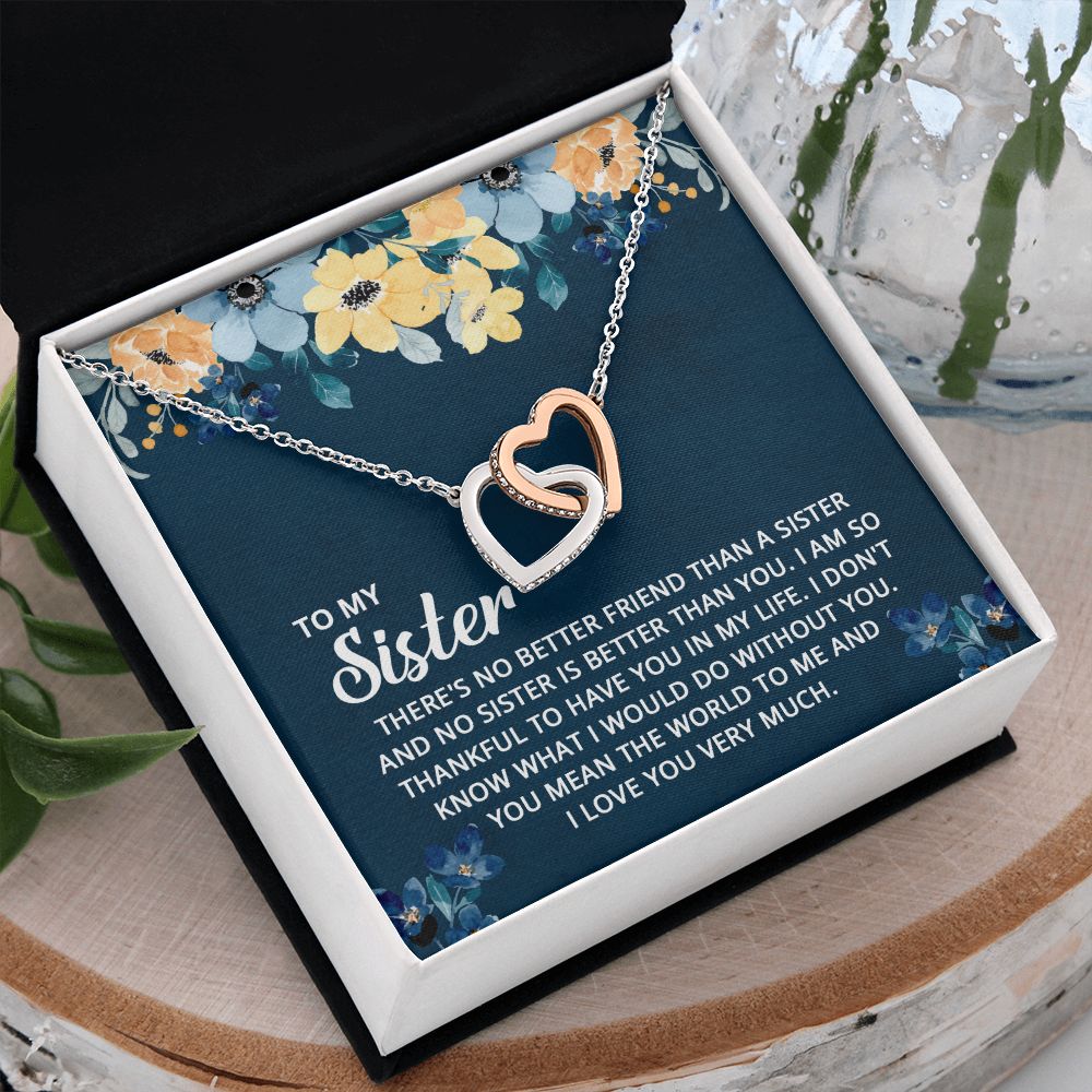 To My Sister | To my sister, my soulmate - Interlocking Hearts Necklace