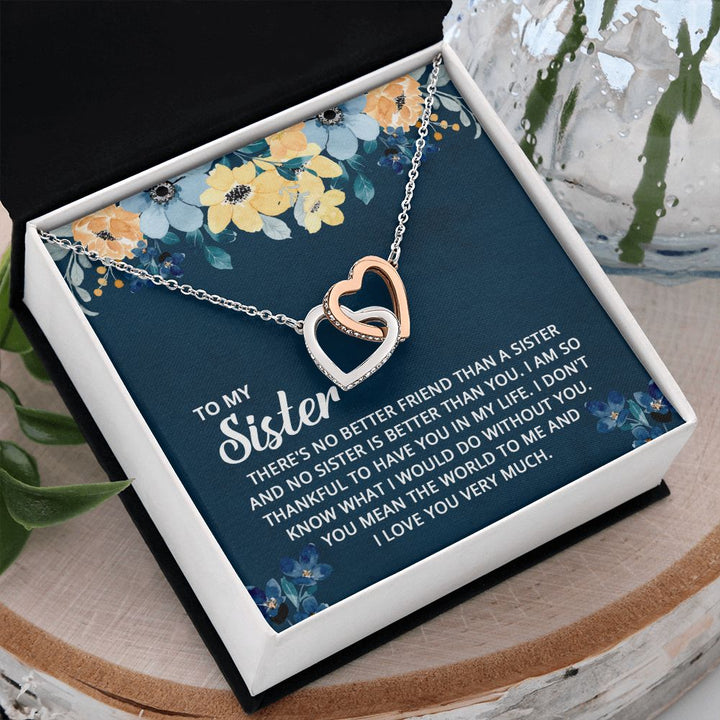 To My Sister | To my sister, my soulmate - Interlocking Hearts Necklace