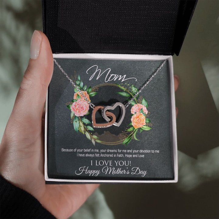 Happy Mother's Day | Anchored in Faith, Hope and Love - Interlocking Hearts Necklace