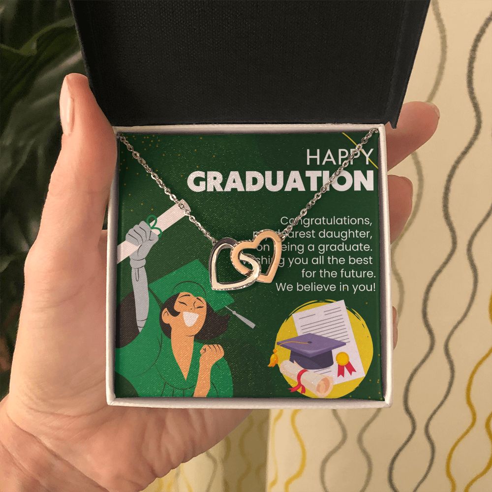 Happy Graduation | Celebrating Her Success and Bright Future - Interlocking Hearts Necklace