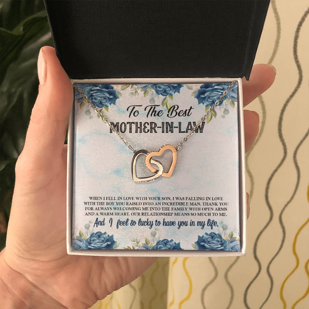 To My Mother-In-Law | You Are Treasured Beyond Word - Interlocking Hearts Necklace