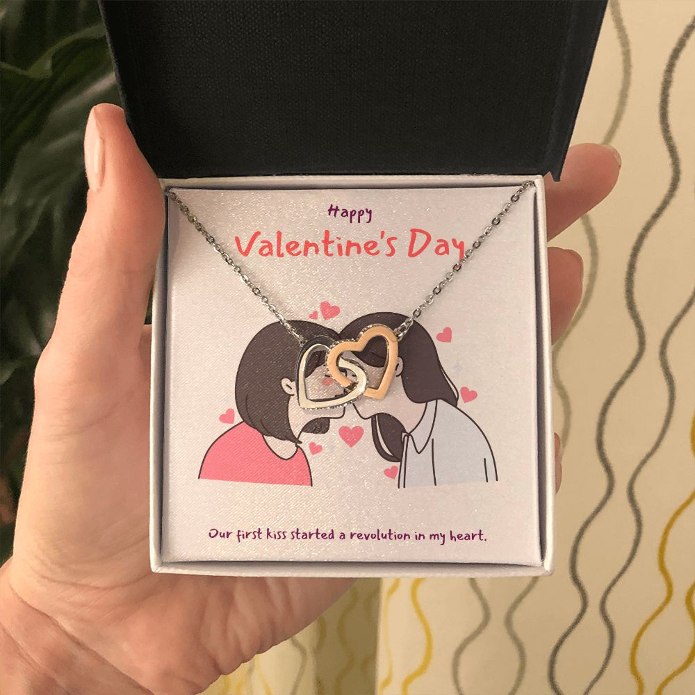 Happy Valentine's | A Match Made in Heaven LGBTQ for Women - Interlocking Hearts Necklace