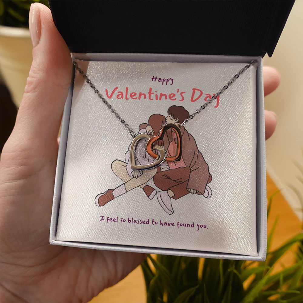 Happy Valentine's Day | You Are My Forever Valentine - Interlocking Hearts Necklace