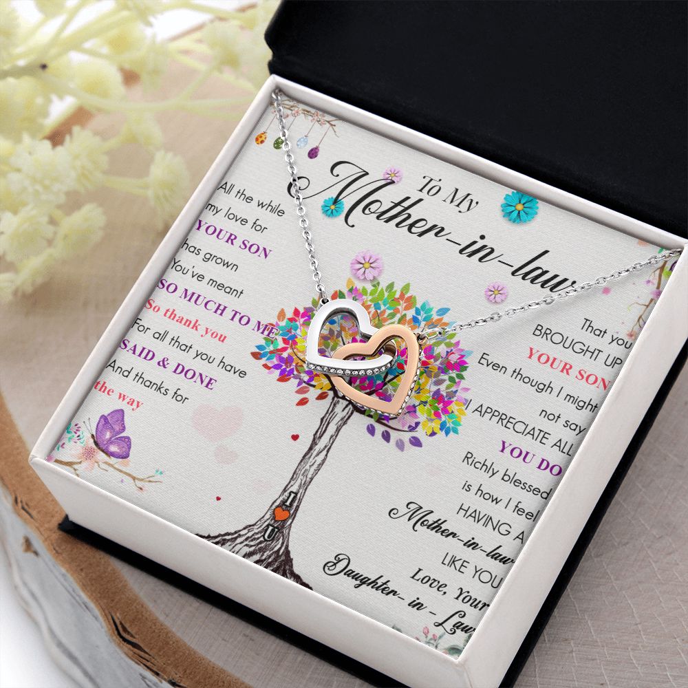 To My Mother-in-Law | Love, Your Daughter-in-Law - Interlocking Heart Necklace