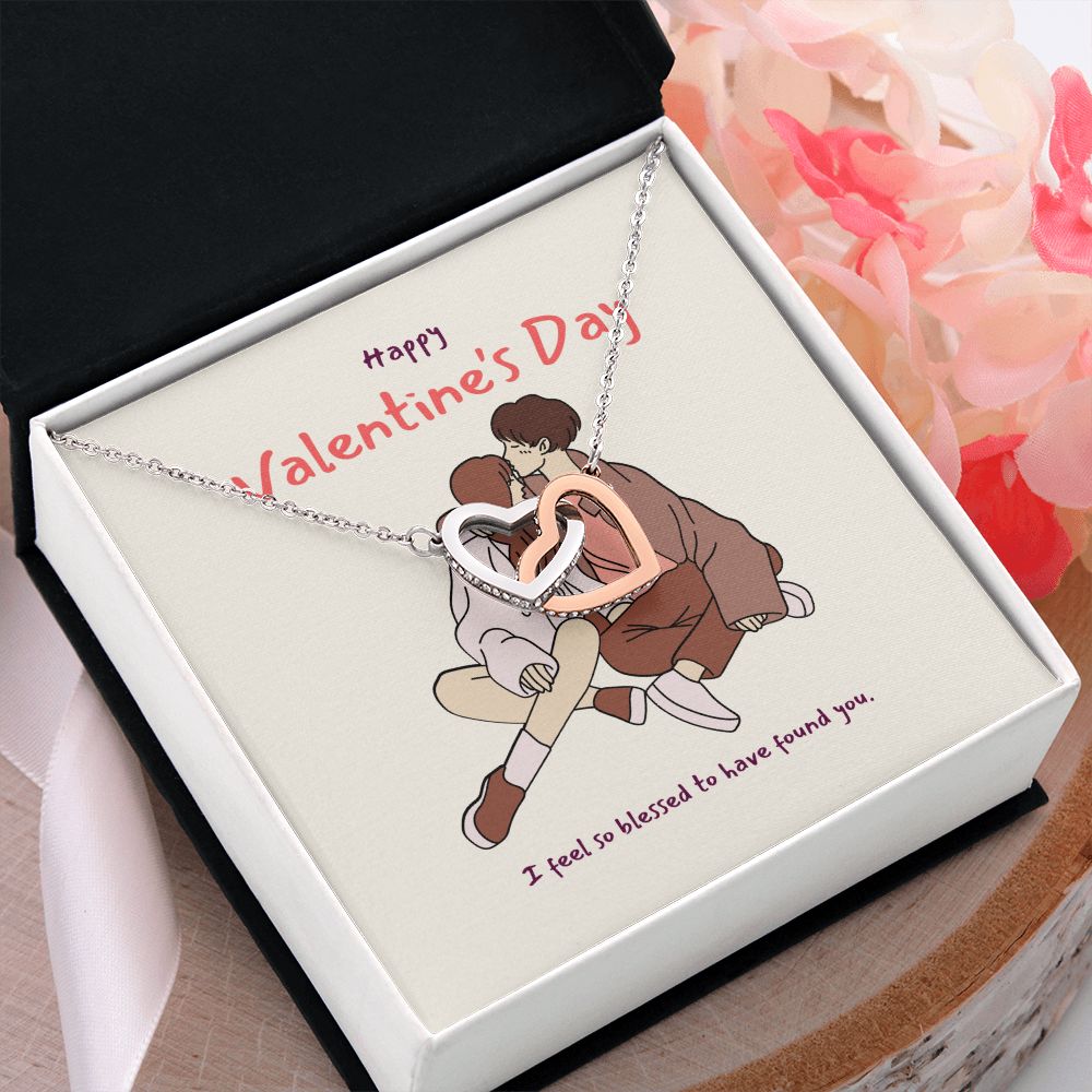 Happy Valentine's Day | You Are My Forever Valentine - Interlocking Hearts Necklace