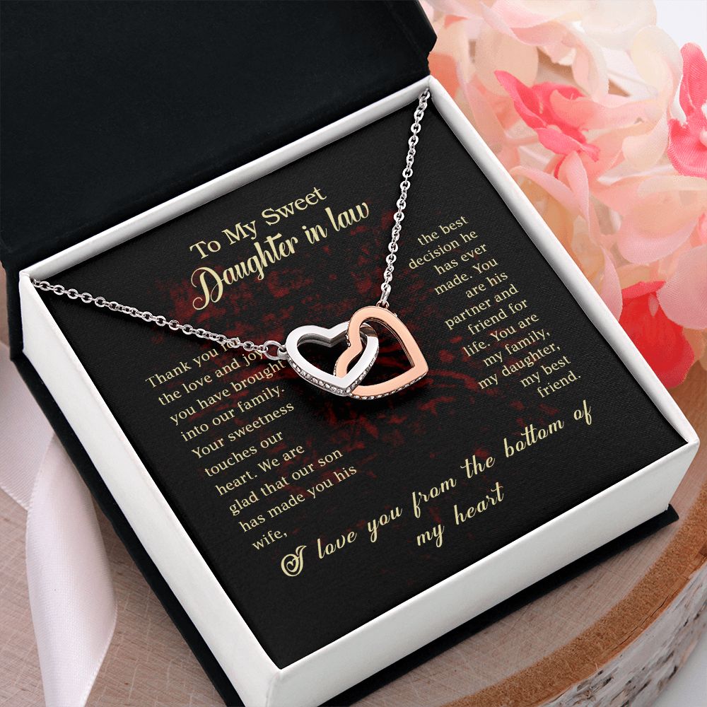 To My Daughter in Law | My Sweet Daughter in Law - Interlocking Hearts Necklace