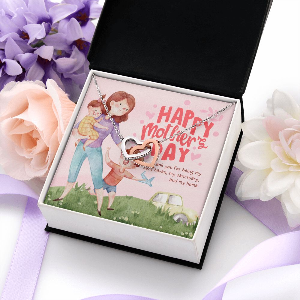 Happy Mother's Day | My Mom is My Everything - Interlocking Hearts Necklace