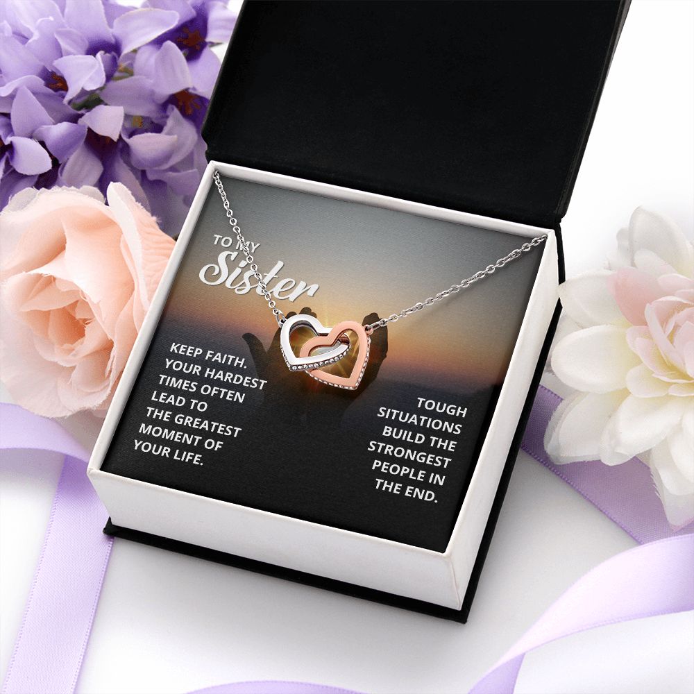 To My Sister | Words of encouragement for my amazing sister - Interlocking Hearts Necklace