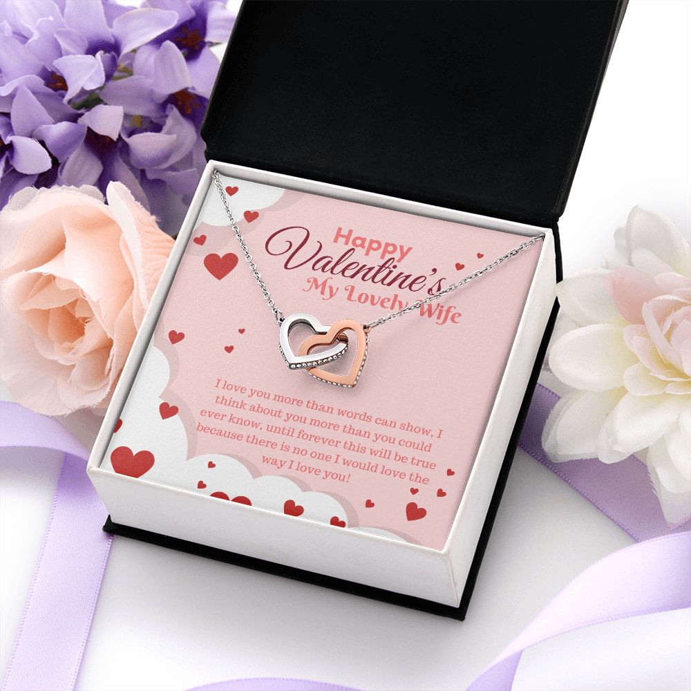 Happy Valentine's My Lovely Wife | Beyond Words - Interlocking Hearts Necklace
