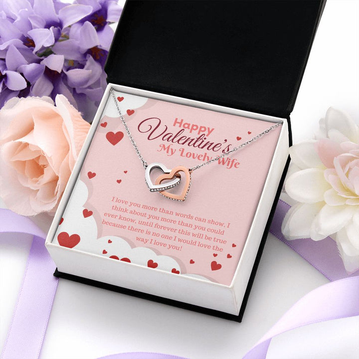 Happy Valentine's My Lovely Wife | Beyond Words - Interlocking Hearts Necklace