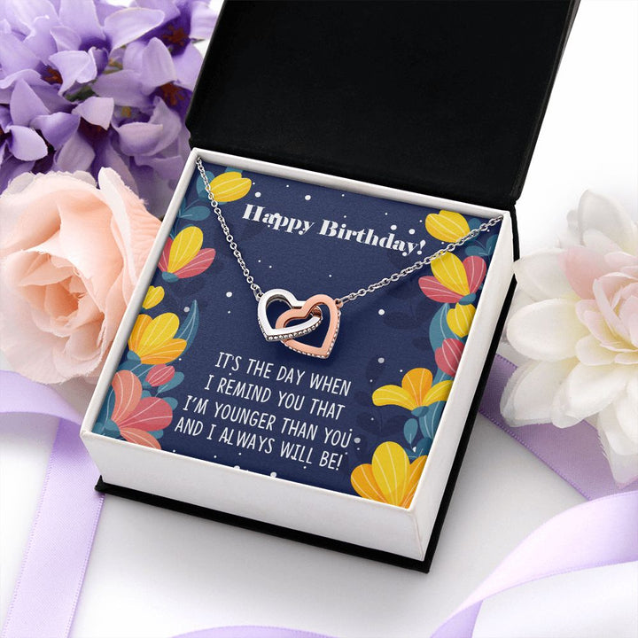 To My Sister | For my sister, the light of my life, on her birthday - Interlocking Hearts Necklace