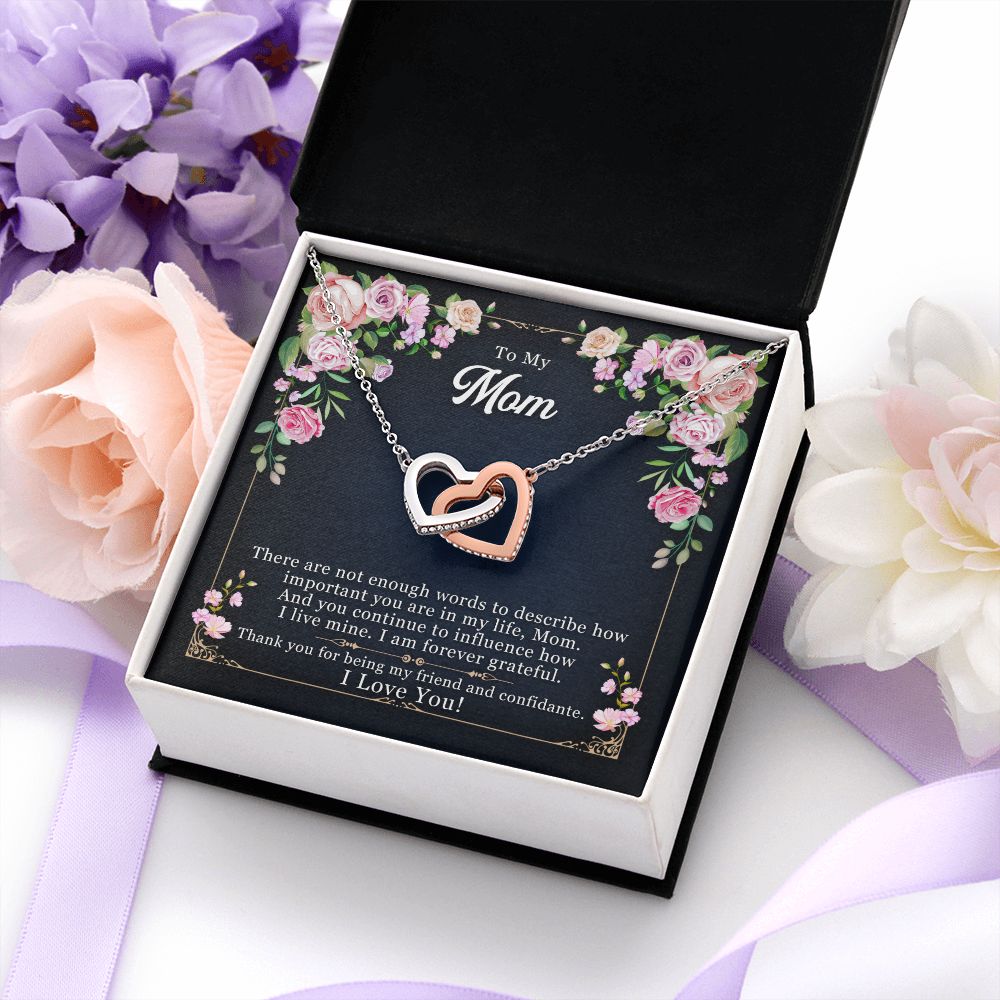 To My Mom | Thanks for Being the Best Mom - Interlocking Hearts Necklace