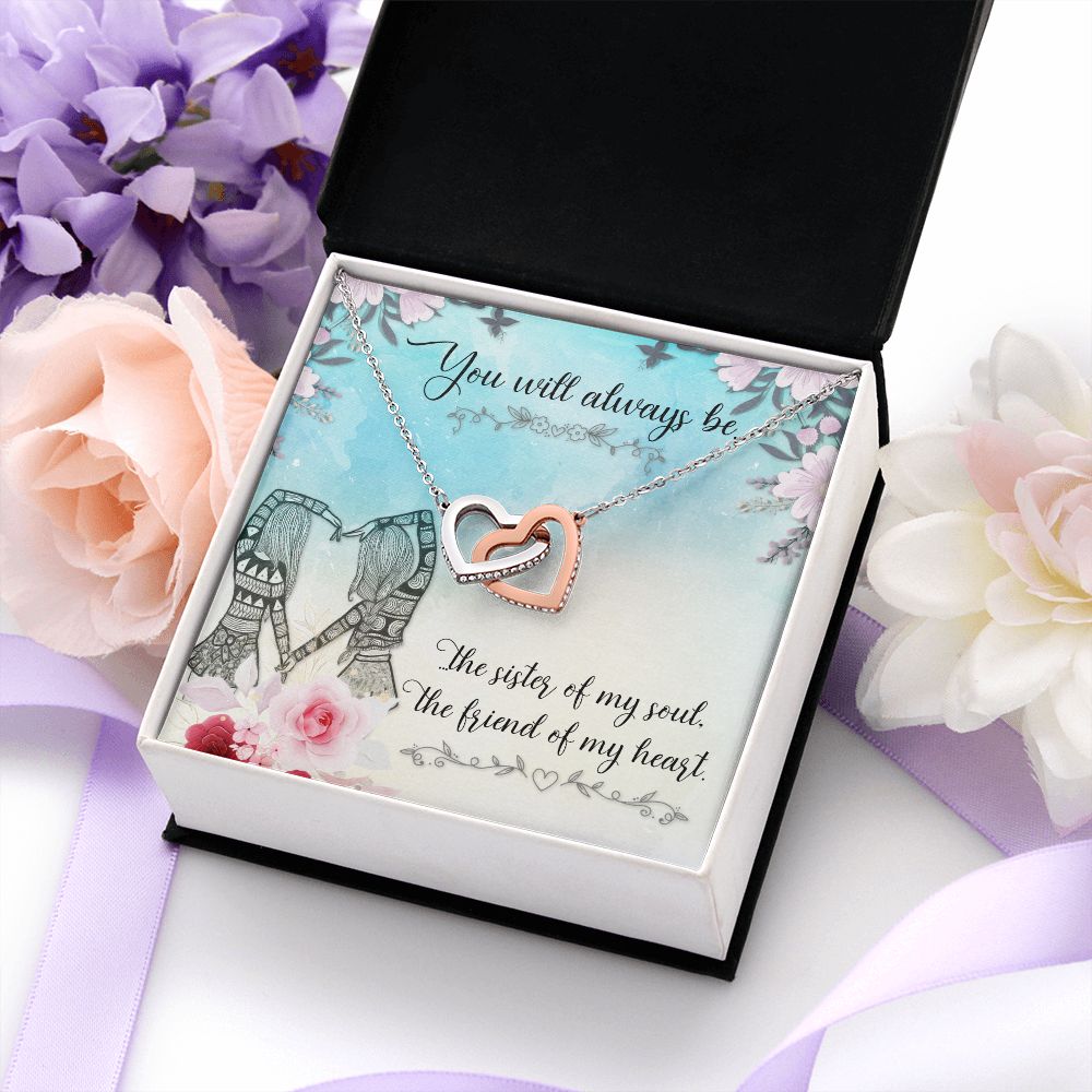 To My Sister | Connected at the Soul - Interlocking Hearts Necklace