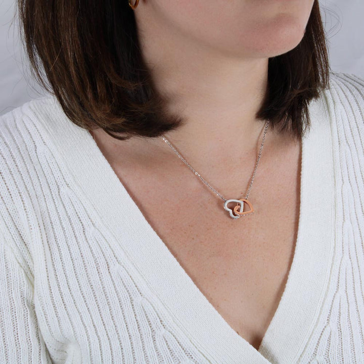 To My Sister | For my sister, the light of my life, on her birthday - Interlocking Hearts Necklace