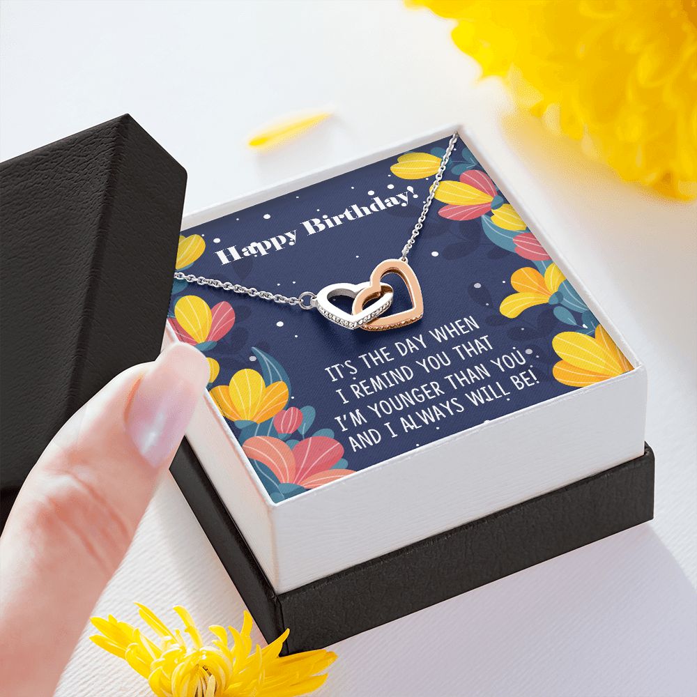 To My Sister | For my sister, the light of my life, on her birthday - Interlocking Hearts Necklace