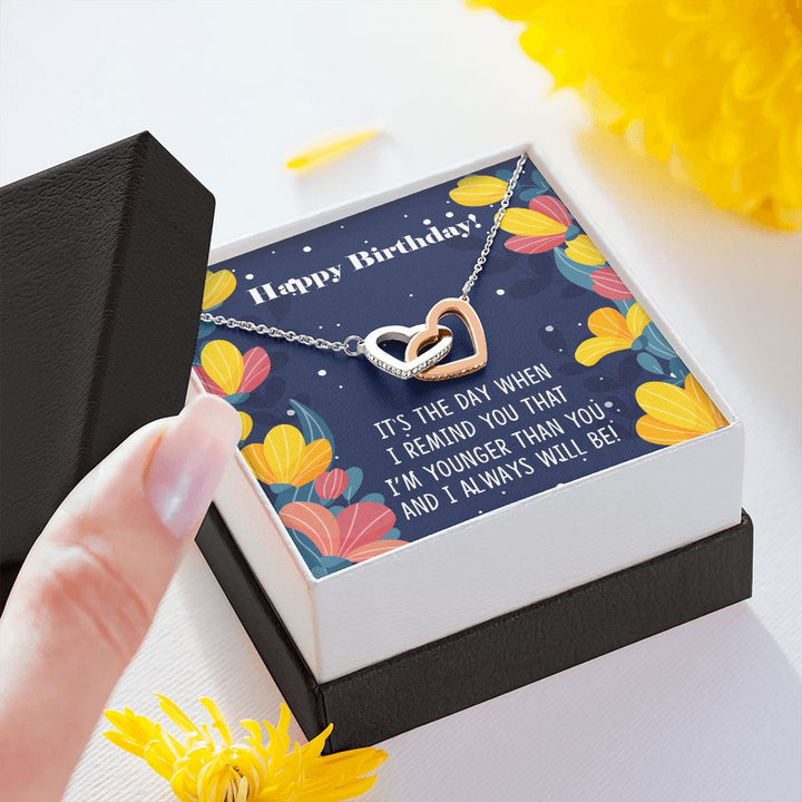 To My Sister | For my sister, the light of my life, on her birthday - Interlocking Hearts Necklace