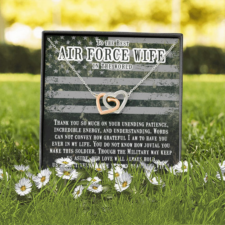 To My Airforce Wife | You are my everything, my love, my life - Interlocking Hearts Necklace