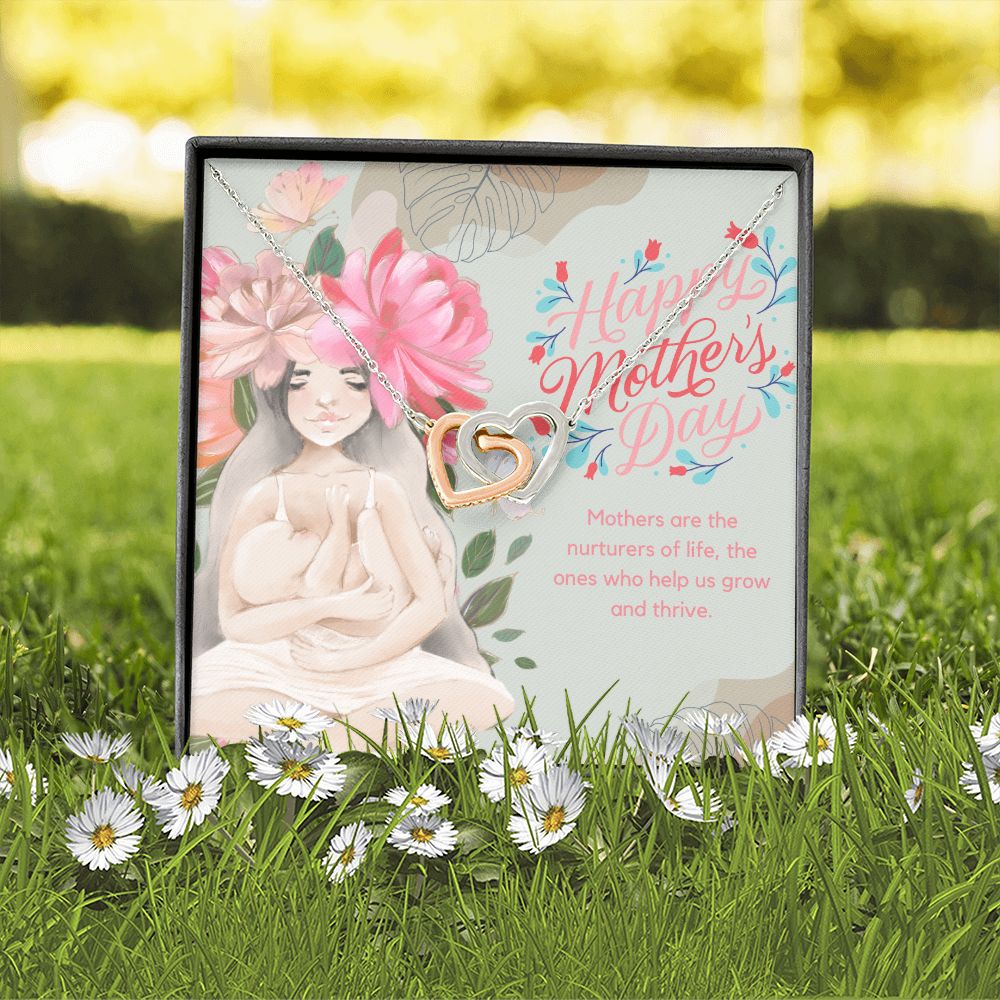 Happy Mother's Day | Mothers, The ones who help us grow and thrive - Interlocking Hearts Necklace