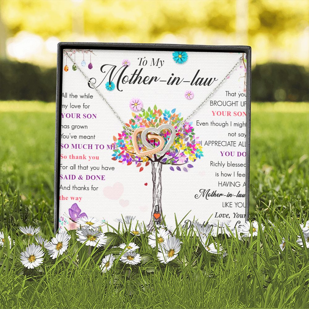To My Mother-in-Law | Love, Your Daughter-in-Law - Interlocking Heart Necklace