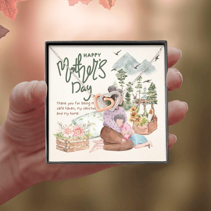Happy Mother's Day | You are my sanctuary and my home - Interlocking Hearts Necklace