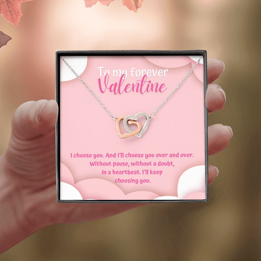 Valentine's Day | To My Forever Valentine - Interlocking Hearts Necklace