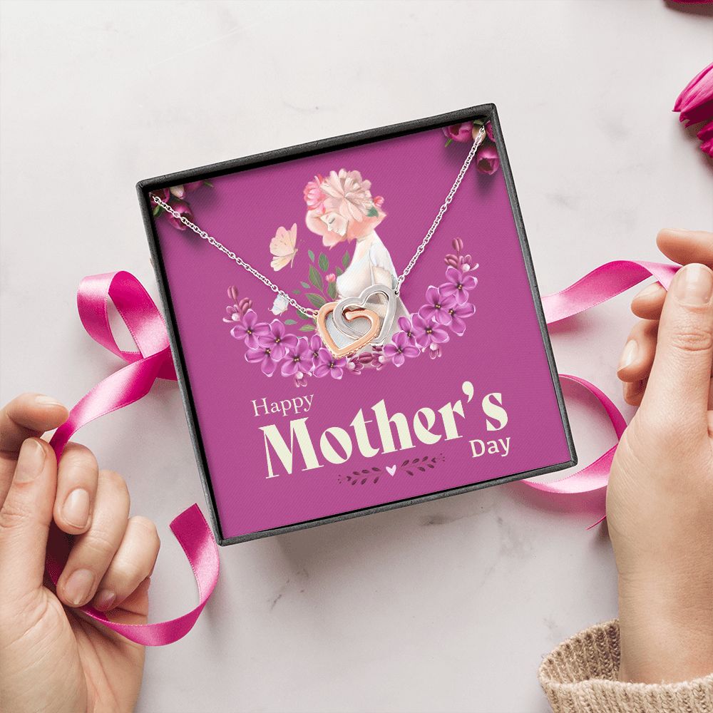 Happy Mother's Day | World's Best Expectant Mom - Interlocking Hearts Necklace