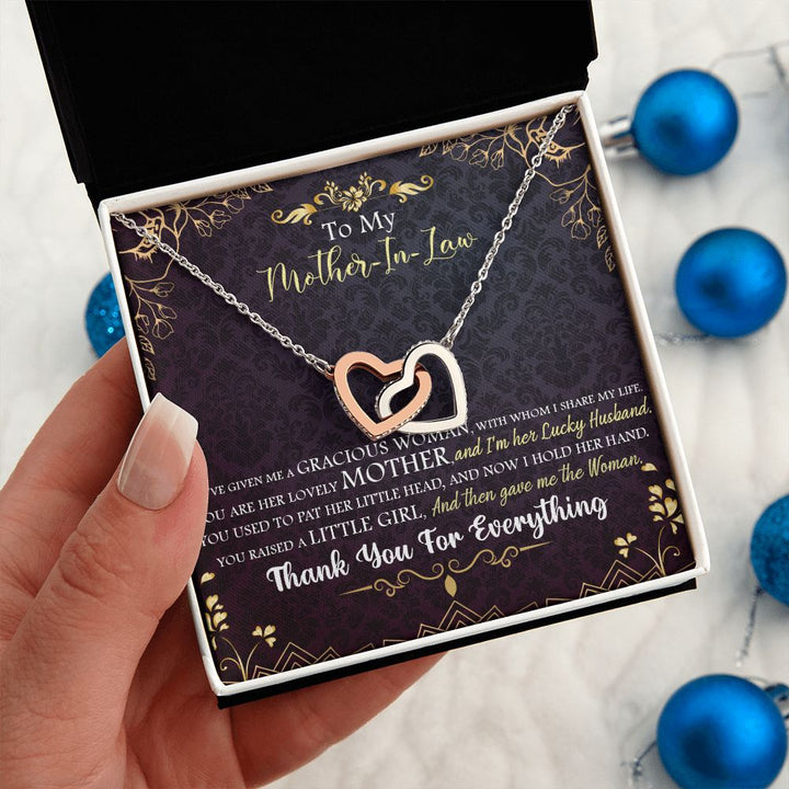 To My Mother-in-Law | You Make Our Family Complete - Interlocking Hearts Necklace