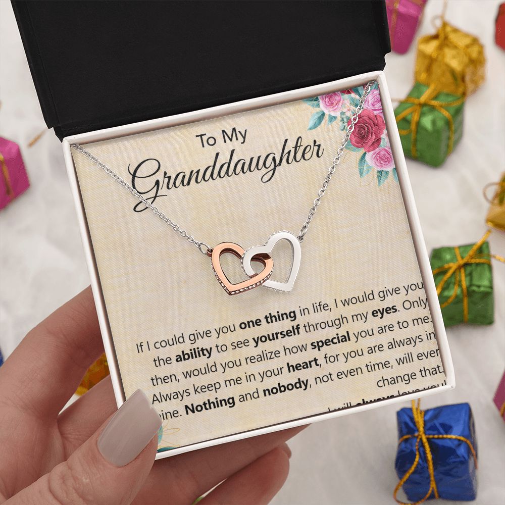 To My Granddaughter | Seeing Yourself Through My Eyes - Interlocking Hearts Necklace