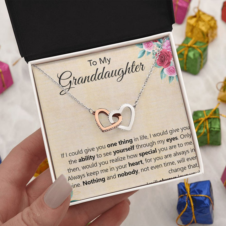 To My Granddaughter | Seeing Yourself Through My Eyes - Interlocking Hearts Necklace