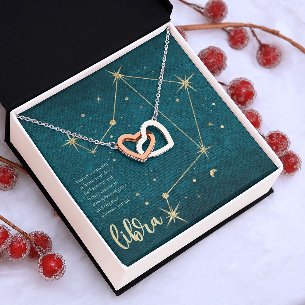 Libra | You are a romantic at heart, your desire for harmony and beauty creates an atmosphere of grace and elegance wherever you go. - Interlocking Hearts Necklace