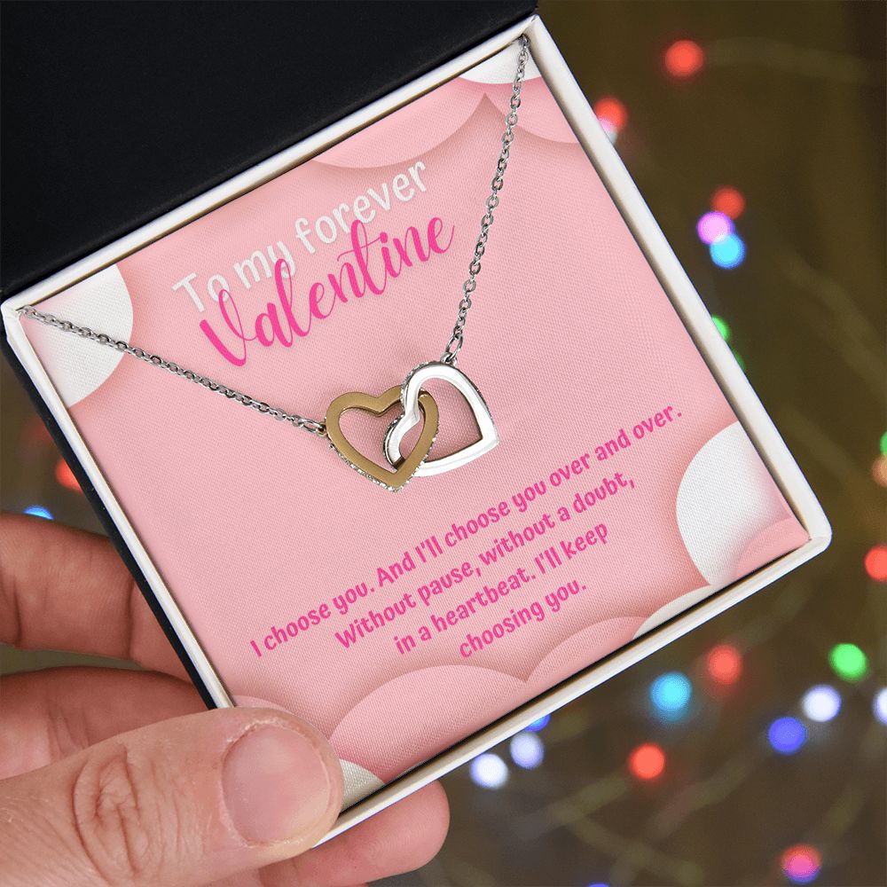 Valentine's Day | To My Forever Valentine - Interlocking Hearts Necklace