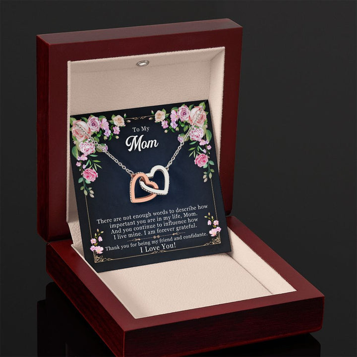 To My Mom | Thanks for Being the Best Mom - Interlocking Hearts Necklace