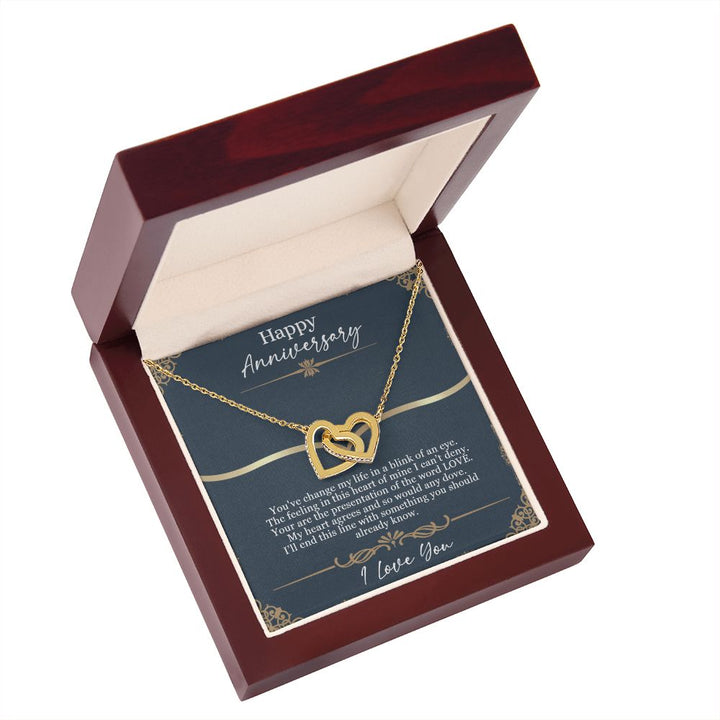 Happy Anniversary | You are the presentation of the word LOVE - Interlocking Hearts Necklace