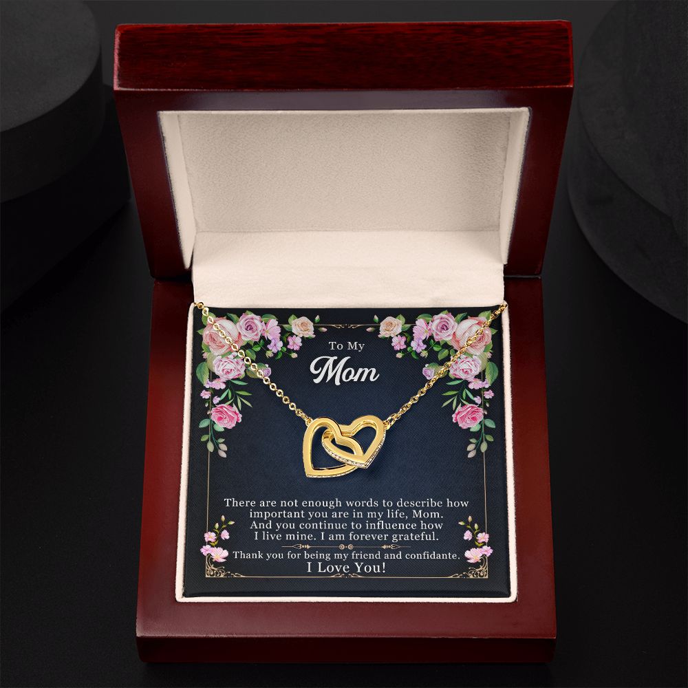 To My Mom | Thanks for Being the Best Mom - Interlocking Hearts Necklace