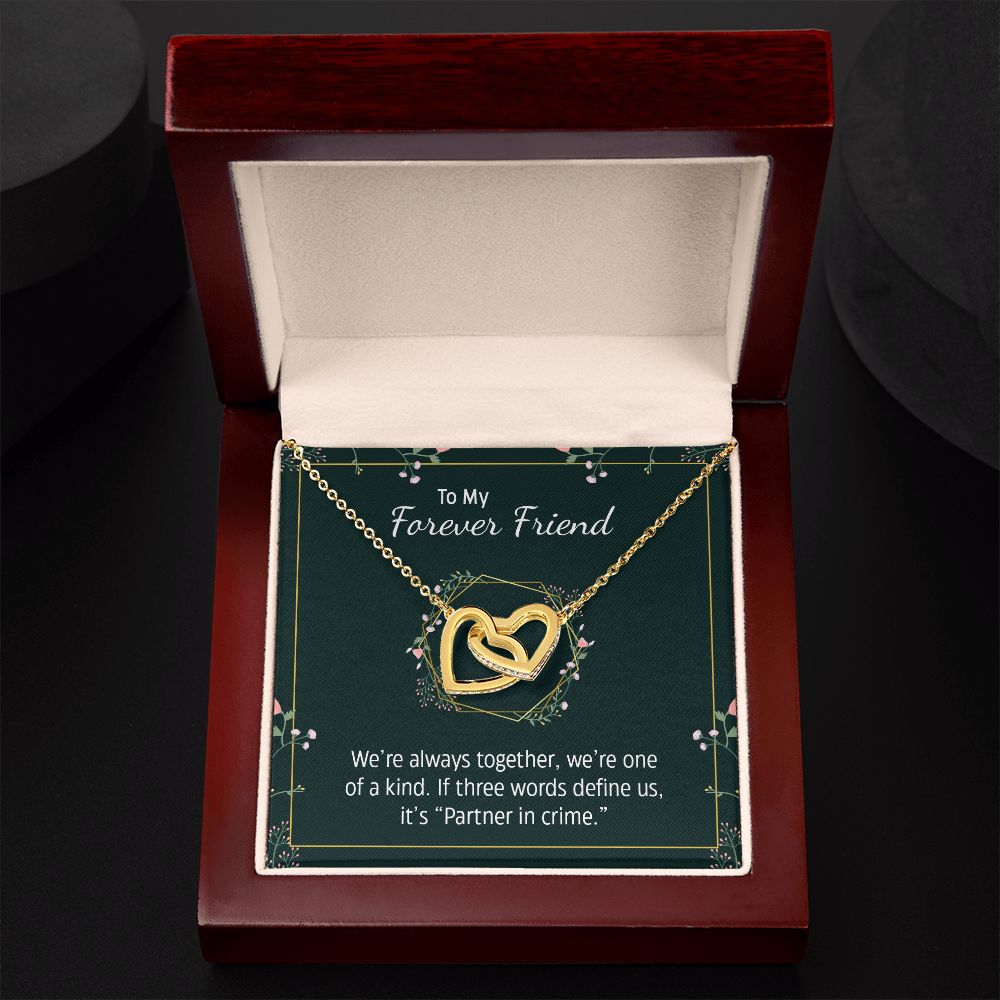 To My Forever Friend | Partner in Crime -  Interlocking Hearts Necklace
