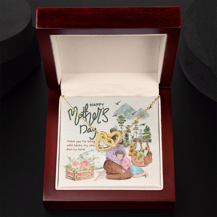 Happy Mother's Day | You are my sanctuary and my home - Interlocking Hearts Necklace