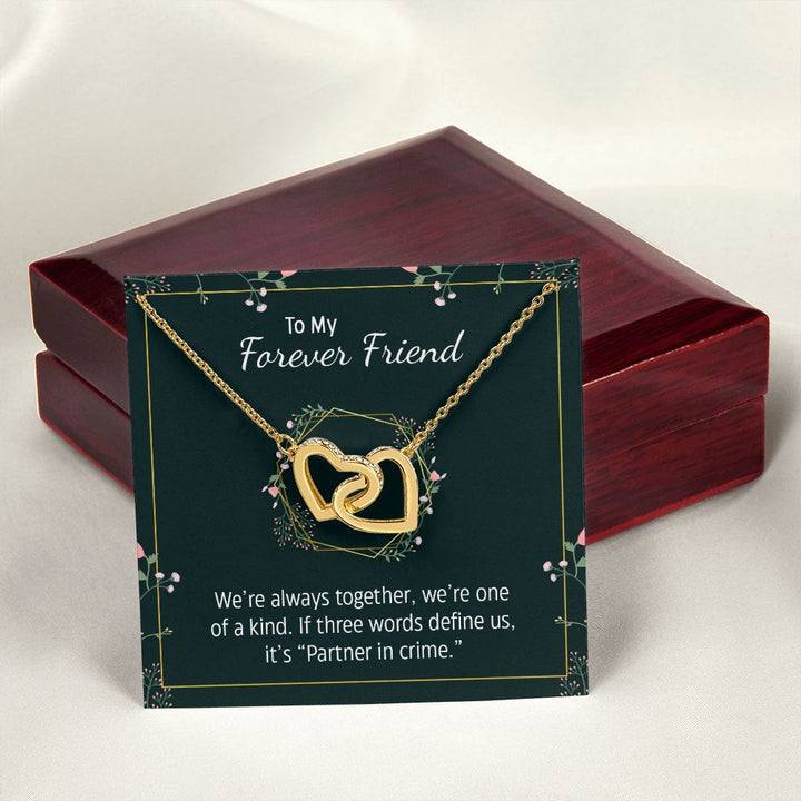 To My Forever Friend | Partner in Crime -  Interlocking Hearts Necklace