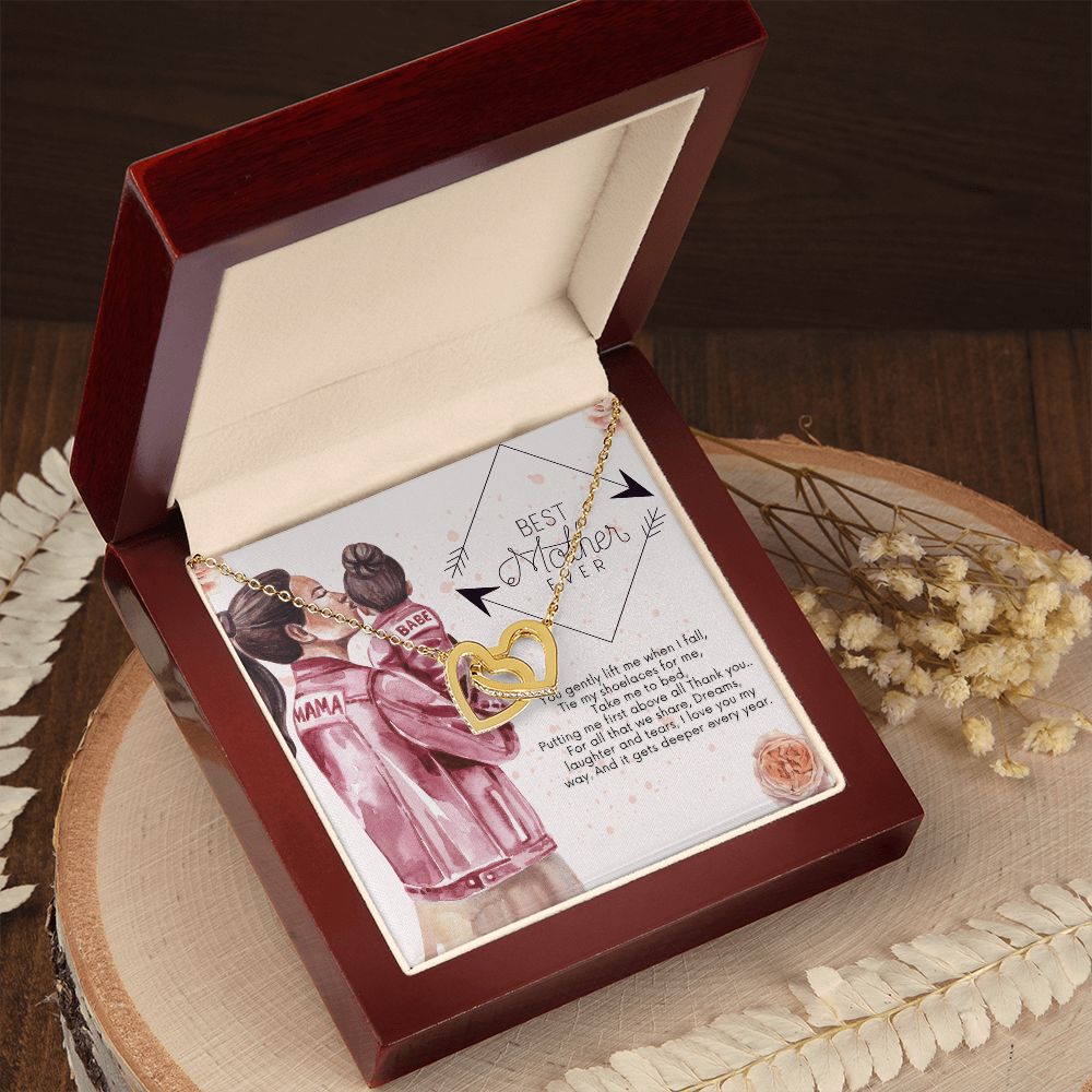 Happy Mother's Day | Best Mother Ever - Interlocking Hearts Necklace