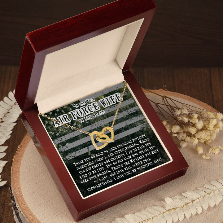 To My Airforce Wife | You are my everything, my love, my life - Interlocking Hearts Necklace