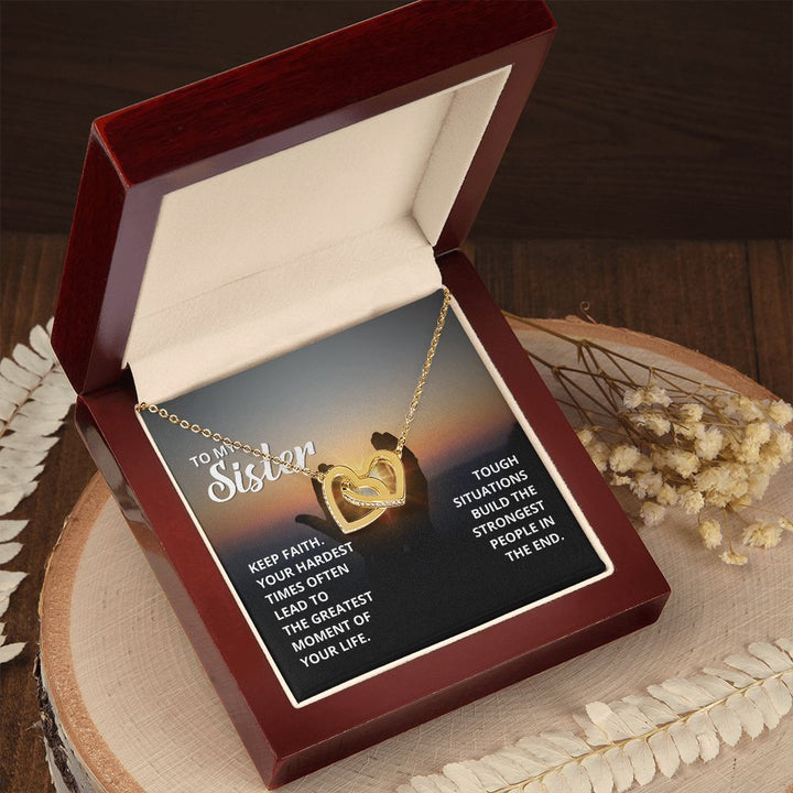 To My Sister | Words of encouragement for my amazing sister - Interlocking Hearts Necklace