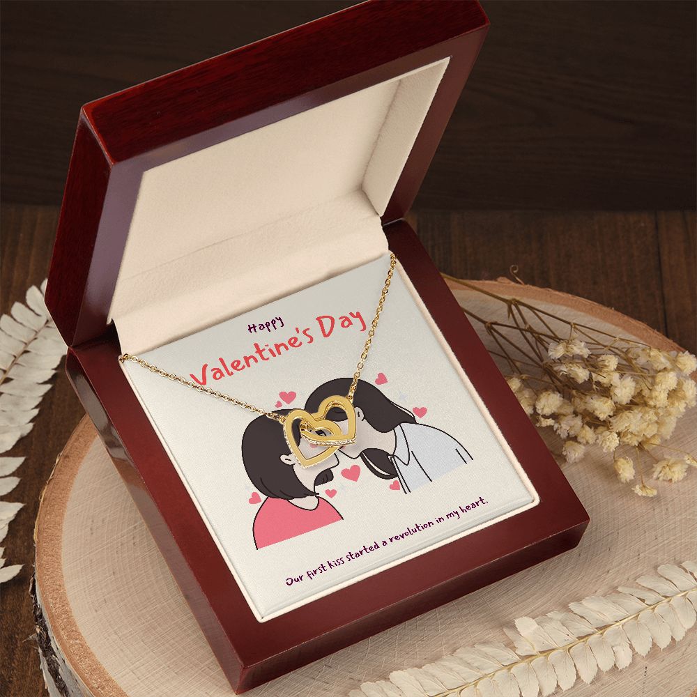 Happy Valentine's | A Match Made in Heaven LGBTQ for Women - Interlocking Hearts Necklace