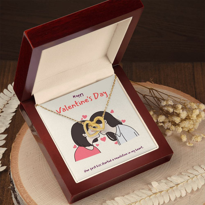 Happy Valentine's | A Match Made in Heaven LGBTQ for Women - Interlocking Hearts Necklace