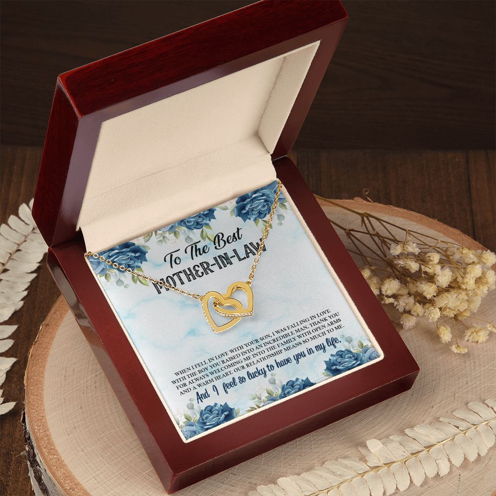 To My Mother-In-Law | You Are Treasured Beyond Word - Interlocking Hearts Necklace