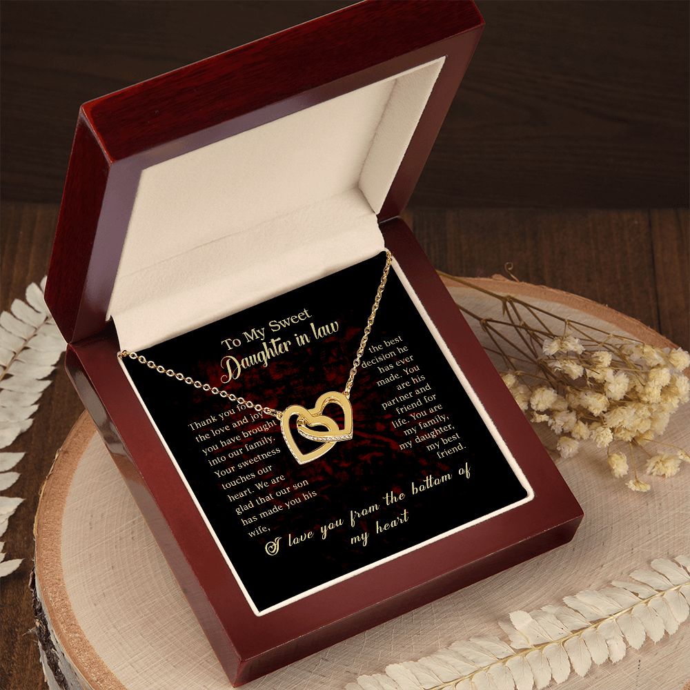 To My Daughter in Law | My Sweet Daughter in Law - Interlocking Hearts Necklace