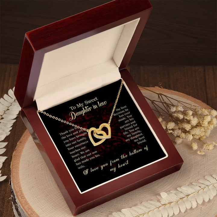 To My Daughter in Law | My Sweet Daughter in Law - Interlocking Hearts Necklace