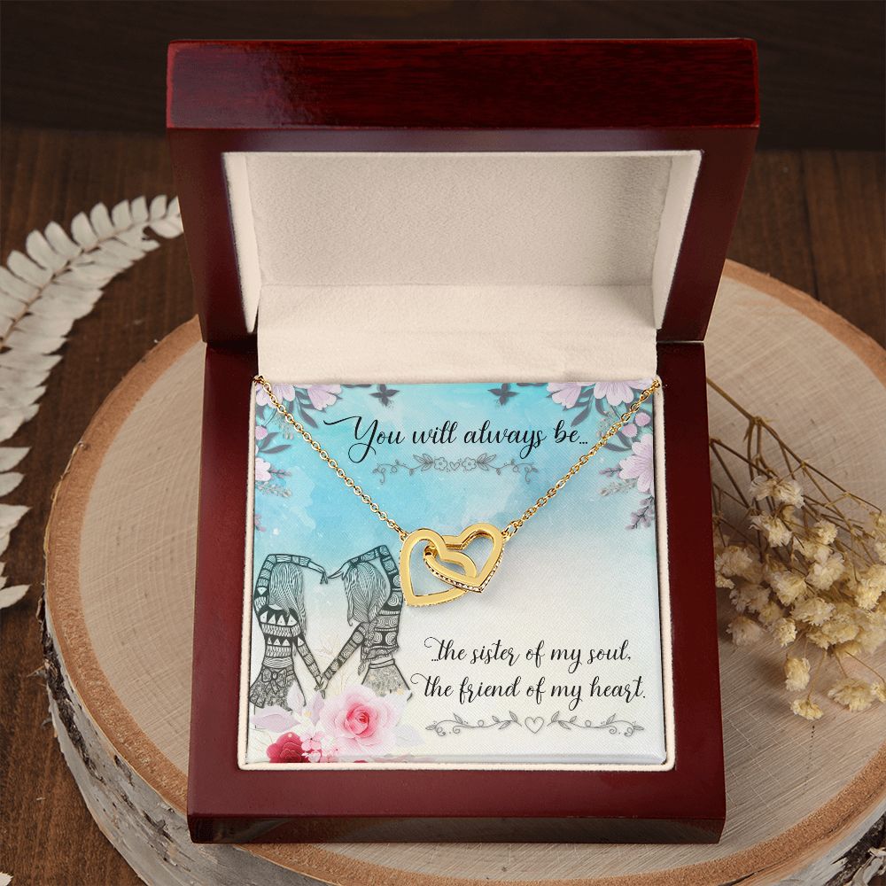 To My Sister | Connected at the Soul - Interlocking Hearts Necklace