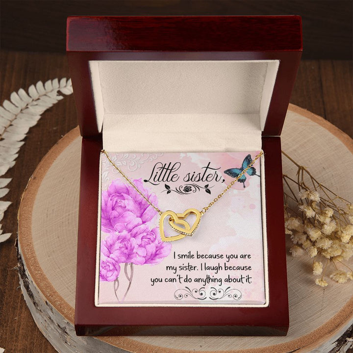 To My Sister | Why My Sister Makes Me Smile - Interlocking Hearts Necklace