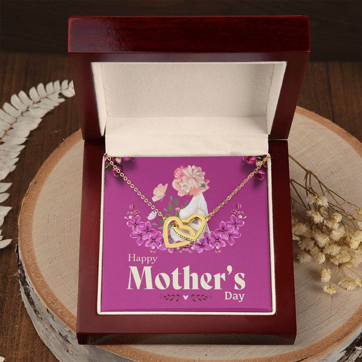 Happy Mother's Day | World's Best Expectant Mom - Interlocking Hearts Necklace